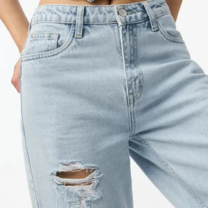 Distressed Denim: Polar Ice   Women Straight Denims