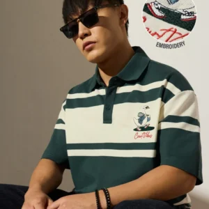 Striped Polo: Court Vibes Oversized Polos