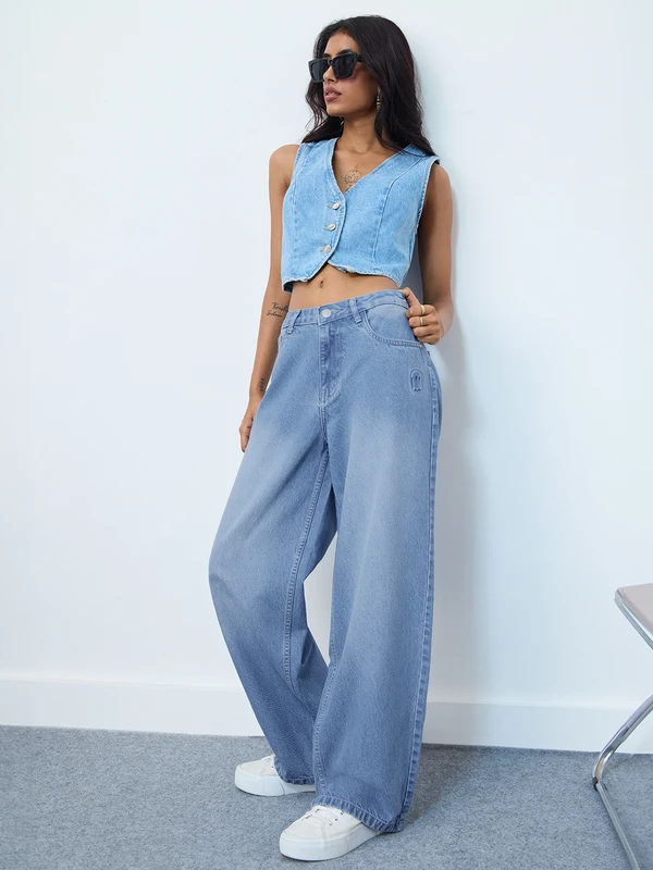 Souled Denim: Icy Blue (Baggy Fit)   Women Baggy Denims