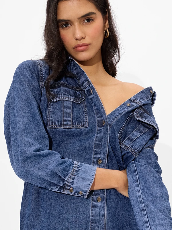 Denim Shirt Dress: Iris  Women Denim Dresses